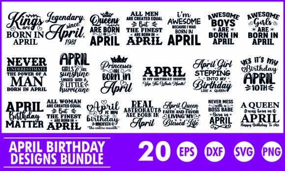April Birthday SVG Design Bundle T Shirt