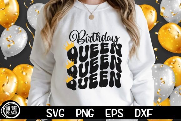 Birthday Queen SVG Crown Retro Cut File
