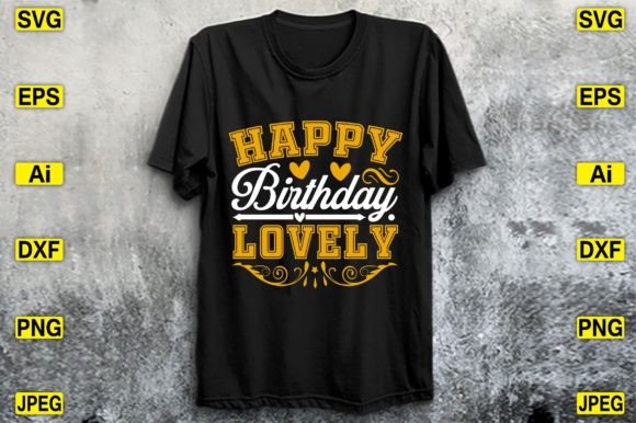 Happy Birthday Lovely SVG Design Cute Graphics