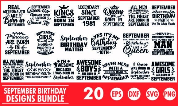 September Birthday T-Shirt Designs